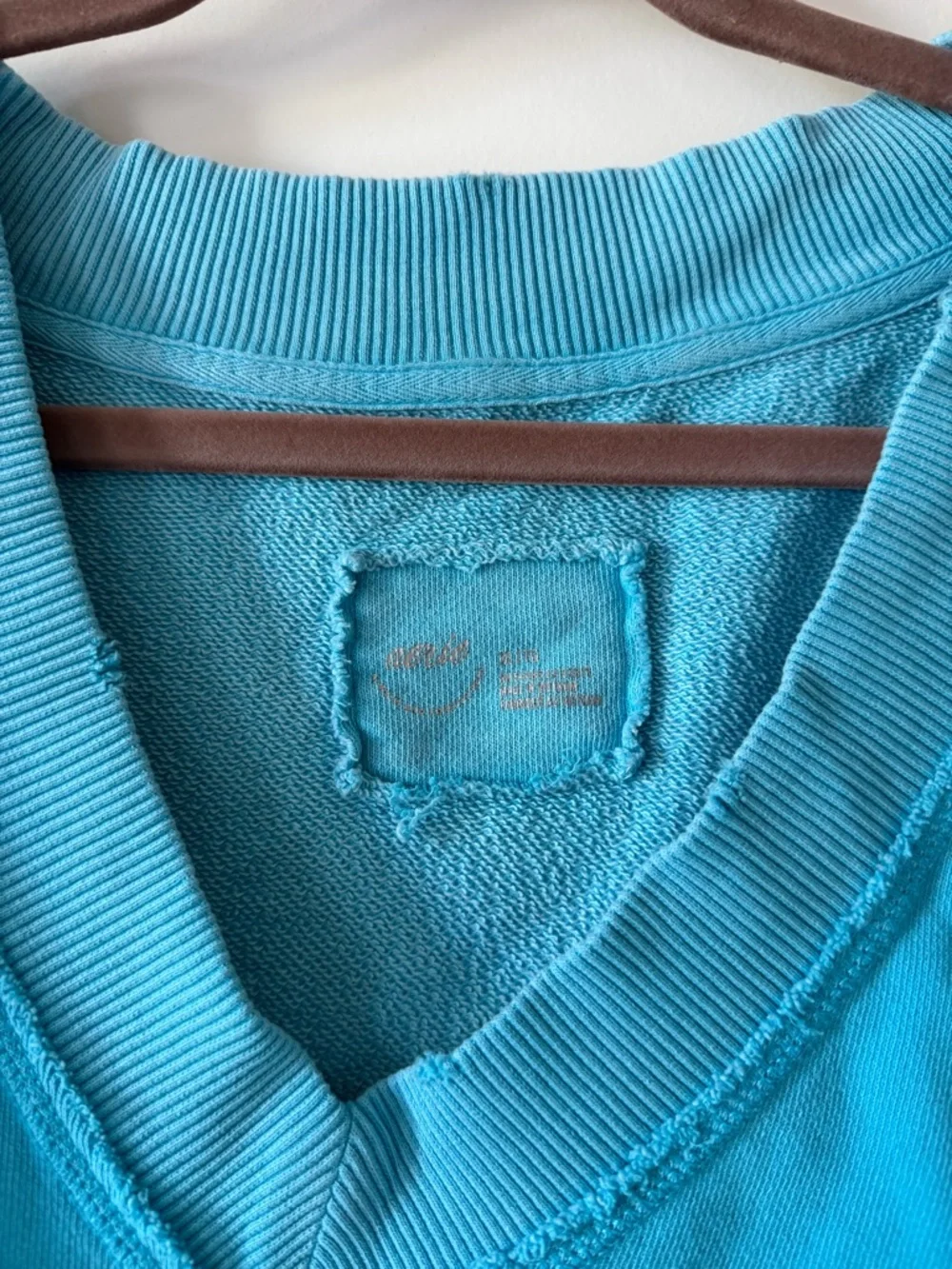 Aerie Blue Oversized V-Neck Pullover - Picture 3 of 3